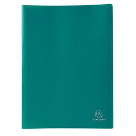 Exacompta Protège Document Prolypropylène Souple Pochettes Grainées Opaque 80 Vues Vert