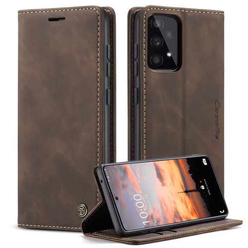 Caseme Coque Pour Samsung Galaxy A33 5g Housse En Cuir Premium Pu Pochette Portefeuille Magnétique Etui De Protection Pour Samsung Galaxy A33 5g - Café