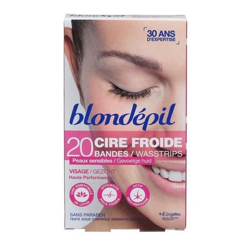 Haute Performance 20 Bandes Cire Froide Pour Visage 4 Lingettes Post Epilation 
