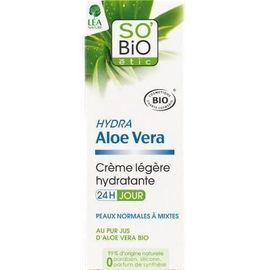 So'bio Étic Légere Hydratante 24 H Jour - Au Pur Jus D'aloe Vera Bio - 50 Ml 