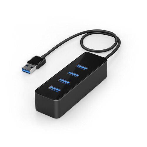 KabelDirekt Hub 4 ports USB 3.0 en finition laque piano ¿ Plug and Play ¿ TOP Series