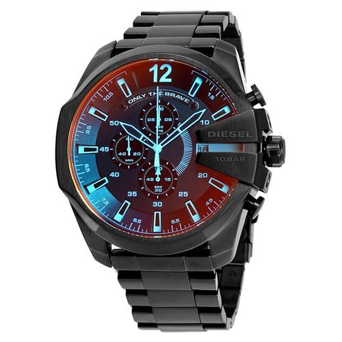Diesel Mens Méga Chef Acier Ip Noir Irisé Dz4318 Montre