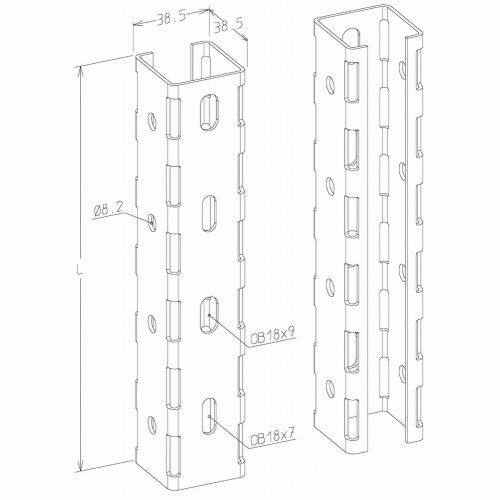 Rail de supportage - 500 mm GEWISS