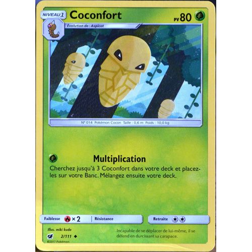 Carte Pokémon 2/111 Coconfort  80 Pv Sl4 - Soleil Et Lune - Invasion Carmin Neuf Fr