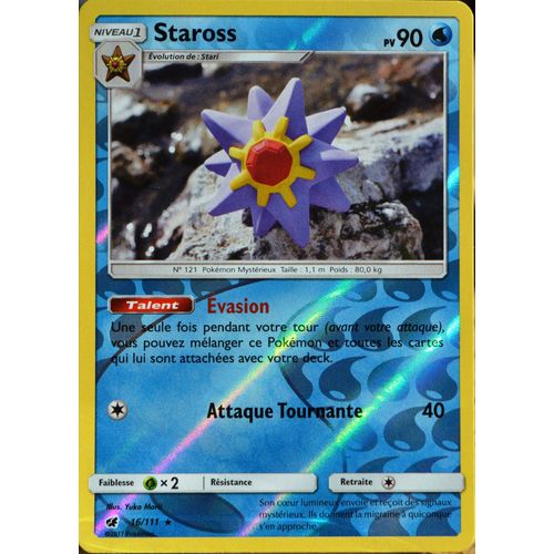 Carte Pokémon 16/111 Staross 90 Pv - Reverse