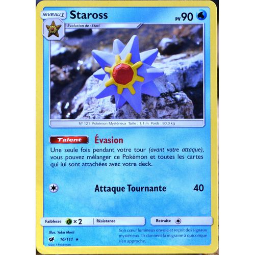 Carte Pokémon 16/111 Staross 90 Pv Sl4 - Soleil Et Lune - Invasion Carmin Neuf Fr