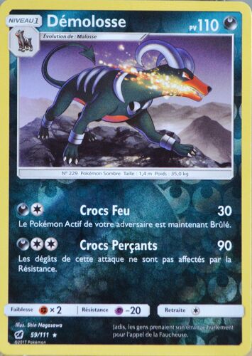 Carte Pokémon 59/111 Démolosse  110 Pv - Reverse