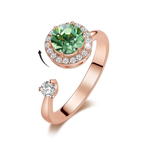 Bague Ladies Birthstone Ring, Convient Aux Filles, Plaqué Or Rose / Rhodium, Bijoux Pour Femme