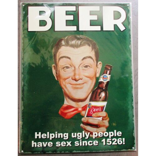 Plaque Humour Beer Helping To Have Sexe Tole Affiche Metal Pub Bar Diner