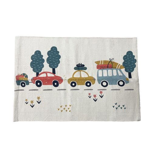 Tapis Enfant Voiture En Coton Canvas