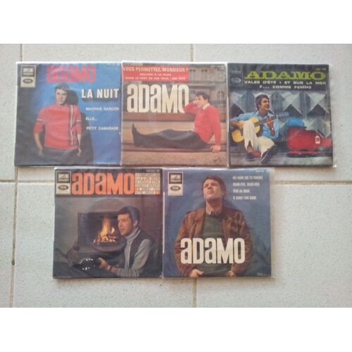 Lot De 5 45 Tours Vinyls Adamo