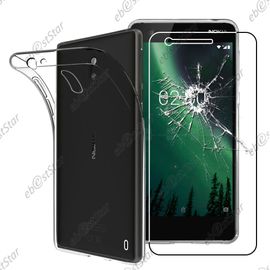 Ebeststar ® Pour Nokia Nokia 2 - Housse Etui Coque Silicone Gel Souple Ultra Fine 0,3mm Et Invisible + Film Protection Écran En Verre Trempé, Couleur Transparent
