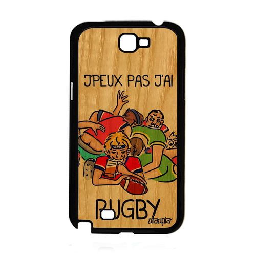 Coque Samsung Note 2 Bois Silicone J'peux Pas J'ai Rugby Portable Design Samsung Galaxy Note 2