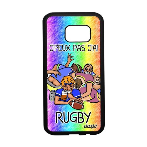 Coque Samsung S7 silicone j'peux pas j'ai rugby humour etui dessin noir a Samsung Galaxy S7
