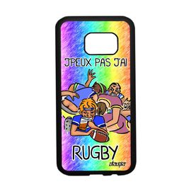 Coque Samsung S7 Silicone J'peux Pas J'ai Rugby Humour Etui Dessin Noir A Samsung Galaxy S7