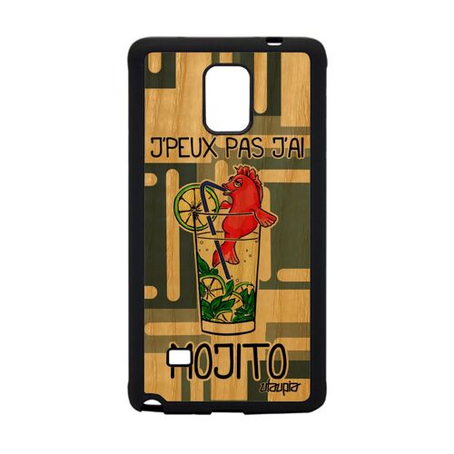 Coque J'Peux Pas J'Ai Mojito Note 4 Bois Silicone Portable Gris A Samsung Galaxy Note 4