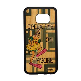 Coque Samsung S7 Bois Silicone J'peux Pas J'ai Piscine Personnalisé Drole Samsung Galaxy S7