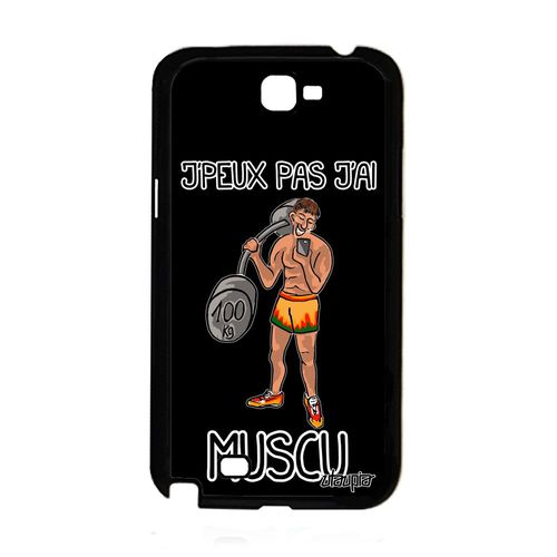 Coque Pour Samsung Galaxy Note 2 Silicone J'peux Pas J'ai Muscu Humour Fitness A