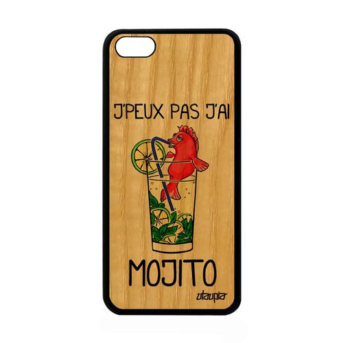 Coque Iphone 5c En Bois Silicone J'peux Pas J'ai Mojito Poisson Rouge Case Apple Iphone 5c