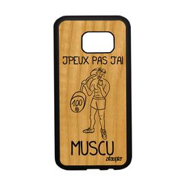 Coque Silicone Pour Samsung S7 Bois J'peux Pas J'ai Muscu Noir Frêne Noir Samsung Galaxy S7