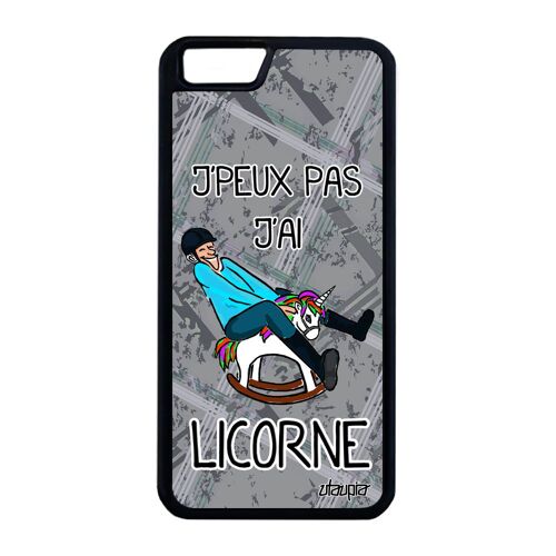 Coque iPhone 6 6S Plus silicone je peux pas j'ai licorne smartphone Gris a