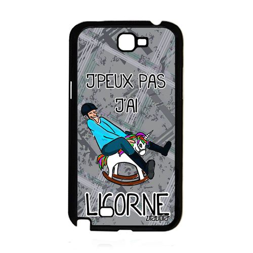 Coque Pour Samsung Galaxy Note 2 Silicone Je Peux Pas J'ai Licorne Telephone Bd