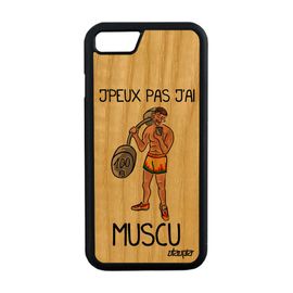 Coque Pour Iphone 8 Bois Silicone Humour J'peux Pas J'ai Muscu Musculation Iphone 8