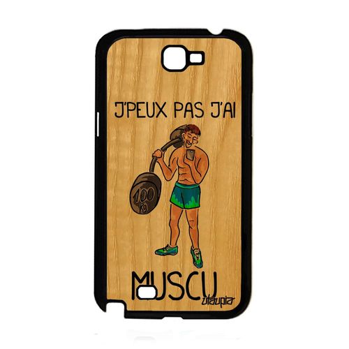 Coque J'peux Pas J'ai Muscu Note 2 En Bois Silicone Comique Etui Samsung Galaxy Note 2