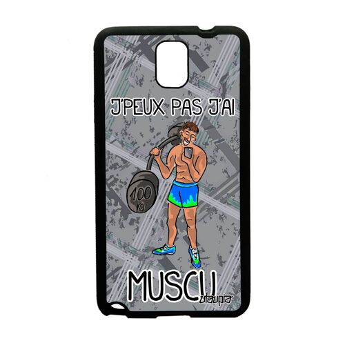 Coque Note 3 Silicone J'Peux Pas J'Ai Musculation Telephone Gris Samsung Galaxy Note 3