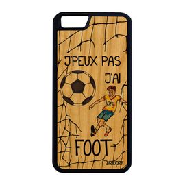 Coque Silicone Iphone 6 6s Plus En Bois J'peux Pas J'ai Foot Motif Drole A