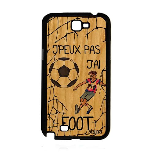 Coque En Bois Pour Samsung Note 2 Et Silicone Humour J'peux Pas J'ai Foot Samsung Galaxy Note 2