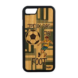 Coque Bois Silicone J'peux Pas J'ai Foot Iphone 8 Mondial Etui Mobile Gris Iphone 8