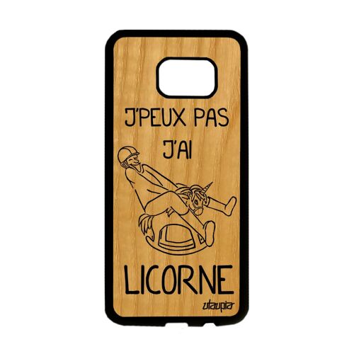 Coque Pour Galaxy S7 Edge Bois Silicone J'peux Pas J'ai Licorne Dessin A Samsung Galaxy S7 Edge