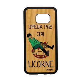 Coque Bois S7 Silicone Humour J'peux Pas J'ai Licorne Bleu Swag A Samsung Galaxy S7