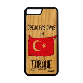 Coque Silicone Iphone 8 Plus Bois J'peux Pas J'vais En Turquie Turque Noir