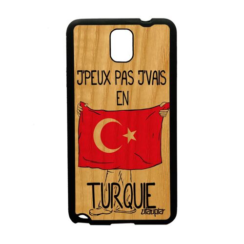 Coque Pour Samsung Galaxy Note 3 Bois Silicone J'Peux Pas J'Vais En Turquie Noir