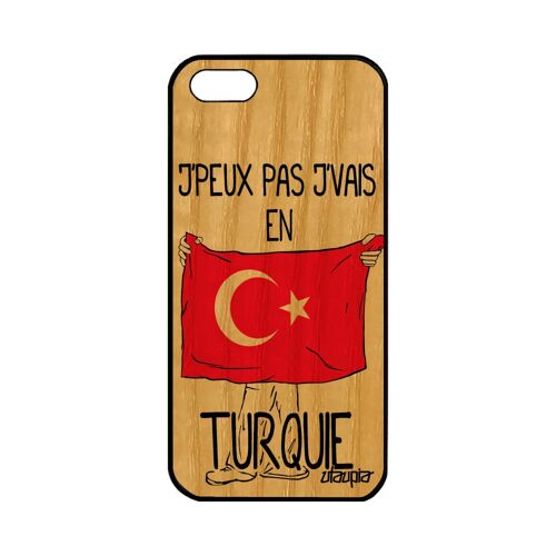 Coque Bois Silicone Apple Iphone 5 5s Se J'peux Pas J'vais En Turquie Frêne Case