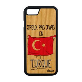 Coque Silicone Pour Iphone 8 Bois J'peux Pas J'vais En Turquie Dessin De