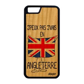 Coque Silicone Iphone 6 6s Plus En Bois Et J'peux Pas J'vais En Angleterre