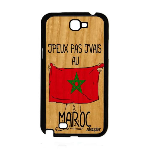 Coque Pour Samsung Note 2 En Bois Silicone J'peux Pas J'vais Au Maroc 4g Samsung Galaxy Note 2