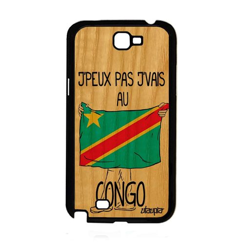 Coque Silicone J'peux Pas J'vais Au Congo Samsung Note 2 En Bois Housse A Samsung Galaxy Note 2