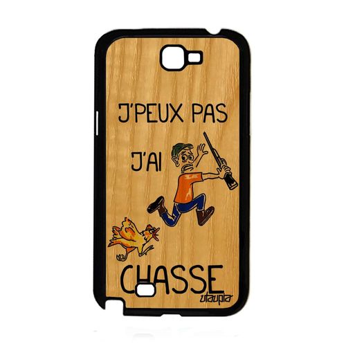 Coque En Bois Silicone Pour Galaxy Note 2 Humour J'peux Pas J'ai Chasse Samsung Galaxy Note 2