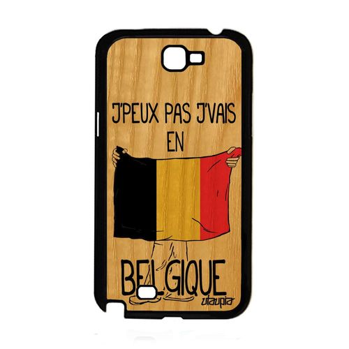 Coque Pour Samsung Note 2 Bois Silicone J'peux Pas J'vais En Belgique De Samsung Galaxy Note 2