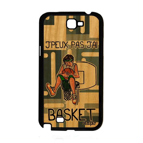 Coque Antichoc Samsung Note 2 Bois Silicone J'peux Pas J'ai Basket Panier Samsung Galaxy Note 2