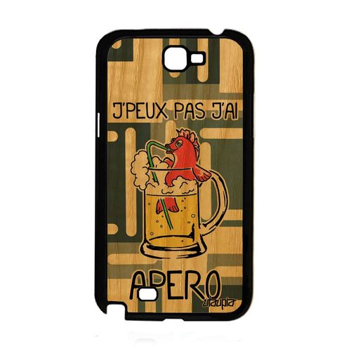 Coque Samsung Note 2 En Bois Silicone Humour J'peux Pas J'ai Apero Bourré Samsung Galaxy Note 2