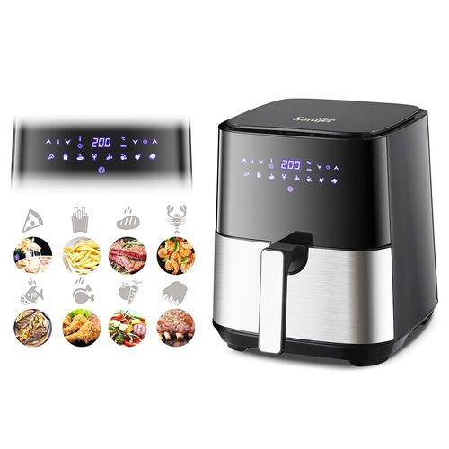 Sonifer SF1014 Friteuse à air 1450W 5L sans huile, écran tactile LED cuisson à 360 degrés panier antiadhésif pour friteuse électrique