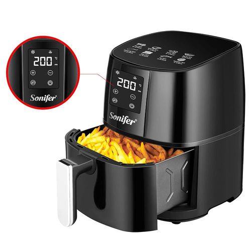 Sonifer SF1010 - Friteuse à air 1400W 4.2L sans four à huile - Cuisson à 360 degrés à écran tactile LED panier antiadhésif pour friteuse électrique
