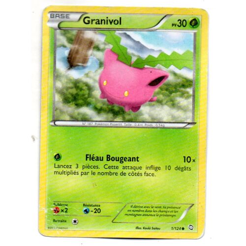 Carte Pokemon Granivol 30pv / Édition Noir & Blanc : Dragons Exaltés / N°1/124