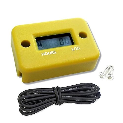 Petit Moteur Numérique Tachymètre Heure Mètre Bateau Scooter Mini Minuterie Accumulateur, Yellwo