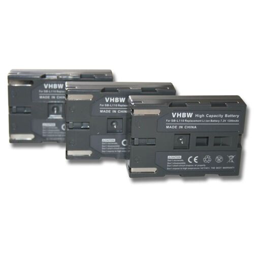 vhbw 3x Batterie remplacement pour Samsung SB-LS70AB, SB-L70R, SB-L70, SB-L70A, BB13-SS014 pour caméra vidéo caméscope (600mAh, 7,2V, Li-ion)